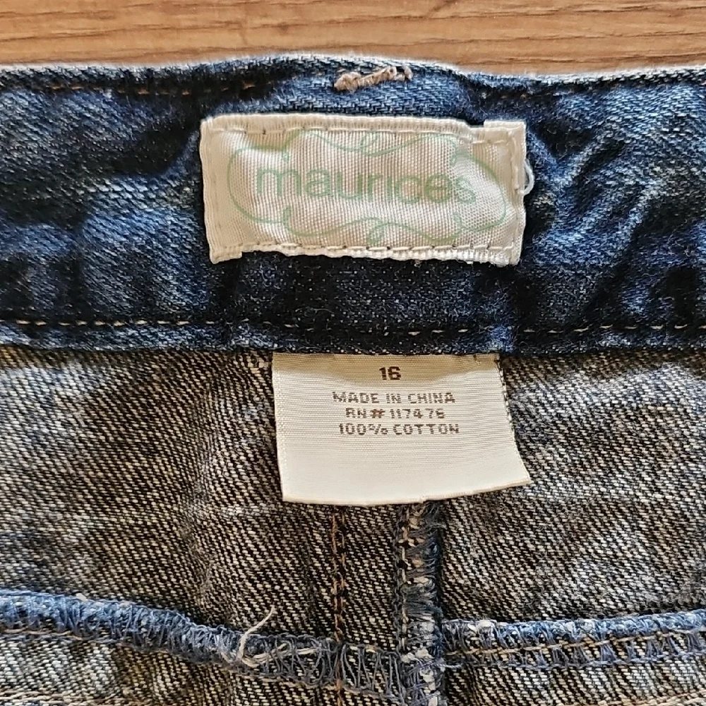 Maurices Distressed Blue Mini Skirt, Size 16